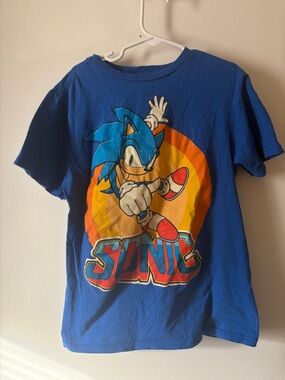 Sonic Graphic Blue Kids Short Sleeve Tee